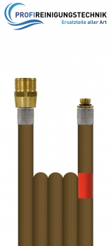 Rohrreinigungsleitung "R+M" ohne Düse / Schlauch aus Kunststoff mit Drahteinlage / Nennweite 4 / 300 Bar / 99 °C / AG : AG + O-Ring - M22 : 1/8"